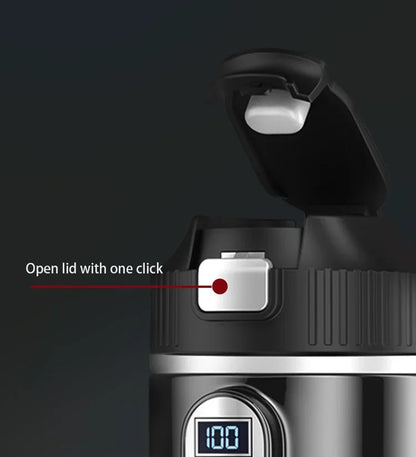 500ml Car Heating Cup Digital LCD Display Stainless Steel Electric Kettle Portable 12/24V