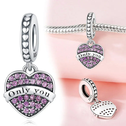sterling silver 925 red love gold envelope mail pendant fit original pandora women's