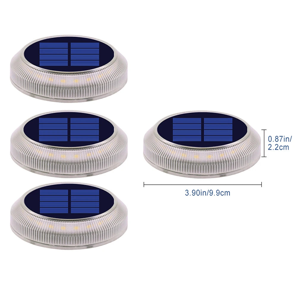 Solar Powered LED Outdoor Deck Lights IP68 Waterproof Automatic On/Off