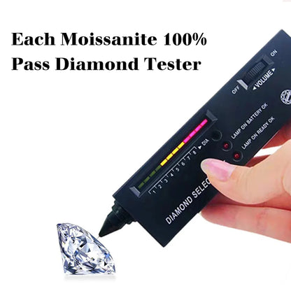 Certificated Moissanite Rings For Women Solid 925 Sterling Silver Eternity