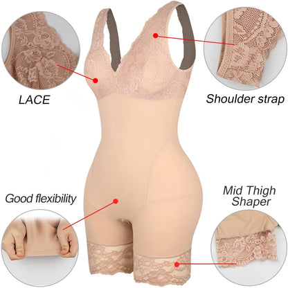 Shapewear Women Full Body Shaper Slimming Bodysuits Lace Corset Waist Trainer Shaping