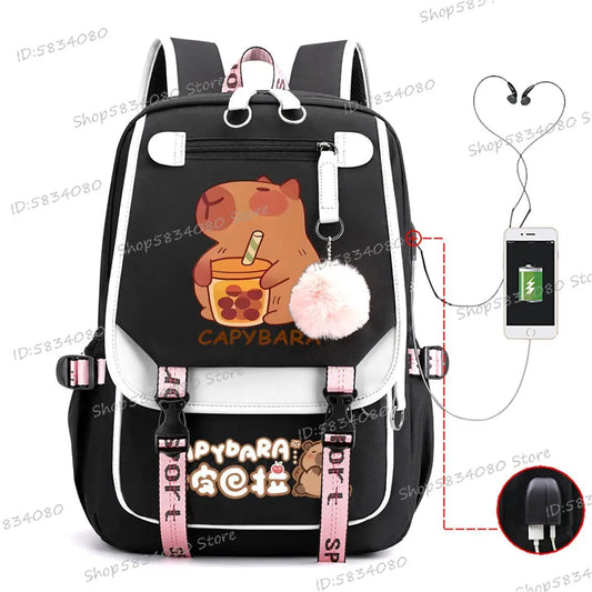 Students School Backpacks Trend 2025 Capybara Lover Gift High Quality Travel Laptop