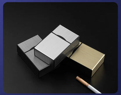 Estuche de cigarrillos 2 en 1, 20 cigarrillos, recargable por USB, electrónico, portátil, a prueba de viento