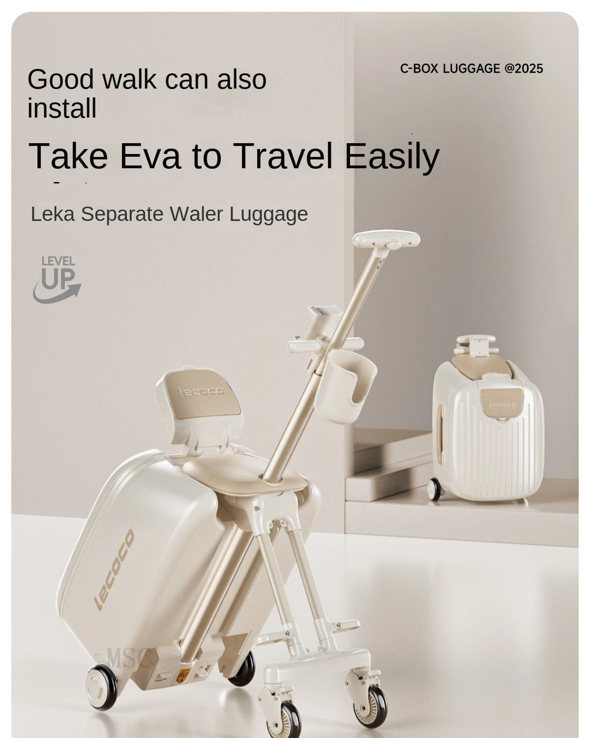 Lazy Walking Suitcase Can Sit Ride Children's Luggage  Baby Travel