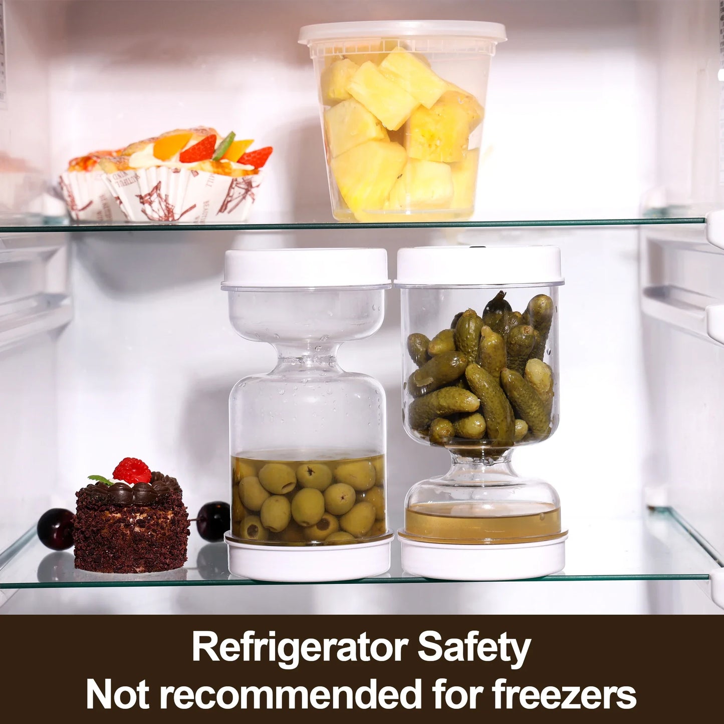 Olive and Pickle Strainer Jar, New Olive Container Hourglass Jar