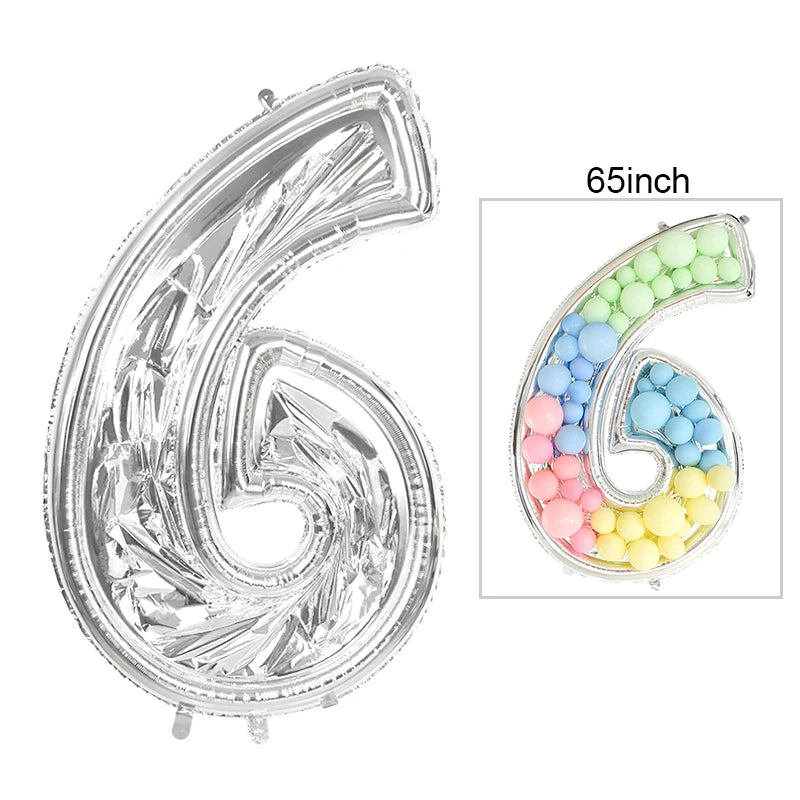 68inch Large Foil Number Balloon DIY Filling Frame 1st 18th Birthday