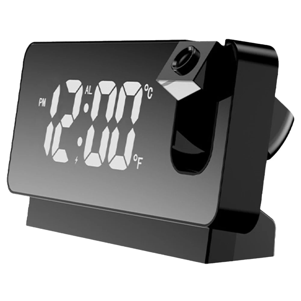 Digital Projection Alarm Clock 180° Rotating Ceiling Wall Projector USB Powered LED