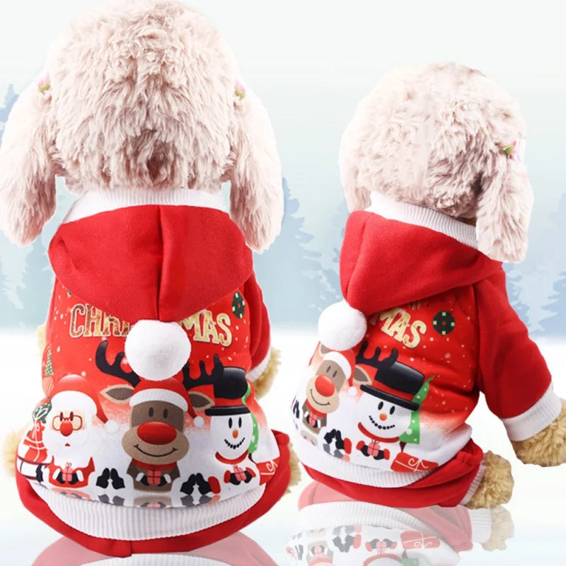 Christmas Pet Dog Jumpsuits Winter Warm Xmas Pets Dogs Clothes