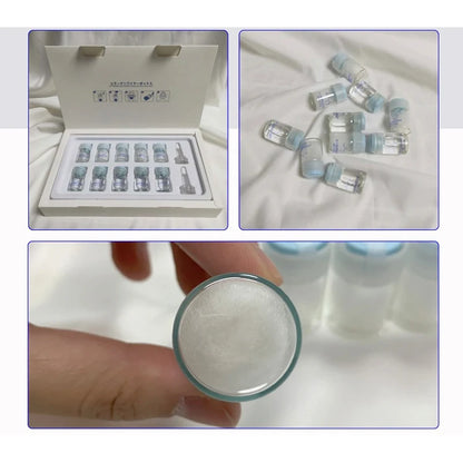 Sérum facial coreano com colagénio hidrolisado em forma de fios, hidratante, lifting e refirmante, para o cuidado da pele e redução de linhas finas.