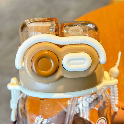 Garrafa de água de capivara de desenho animado kawaii de alta qualidade em plástico transparente