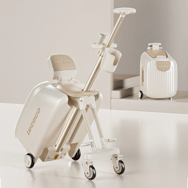 Lazy Walking Suitcase Can Sit Ride Children's Luggage  Baby Travel