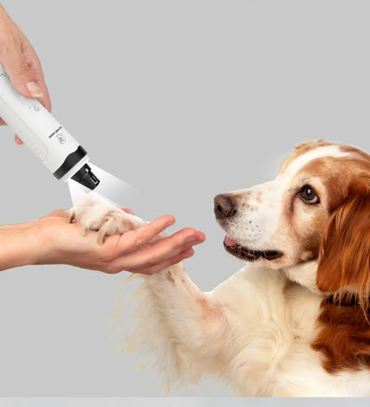 New Dog Nail Clippers With LED Light Low Noise Pet Nail Clipper Electric Grooming Trimmer Cat Dog Nail Grinder Rechargeable USB