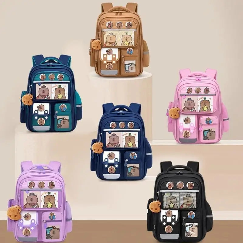 H3CB Unique Capybara Designs Backpack For Elementary Students Ergonomic