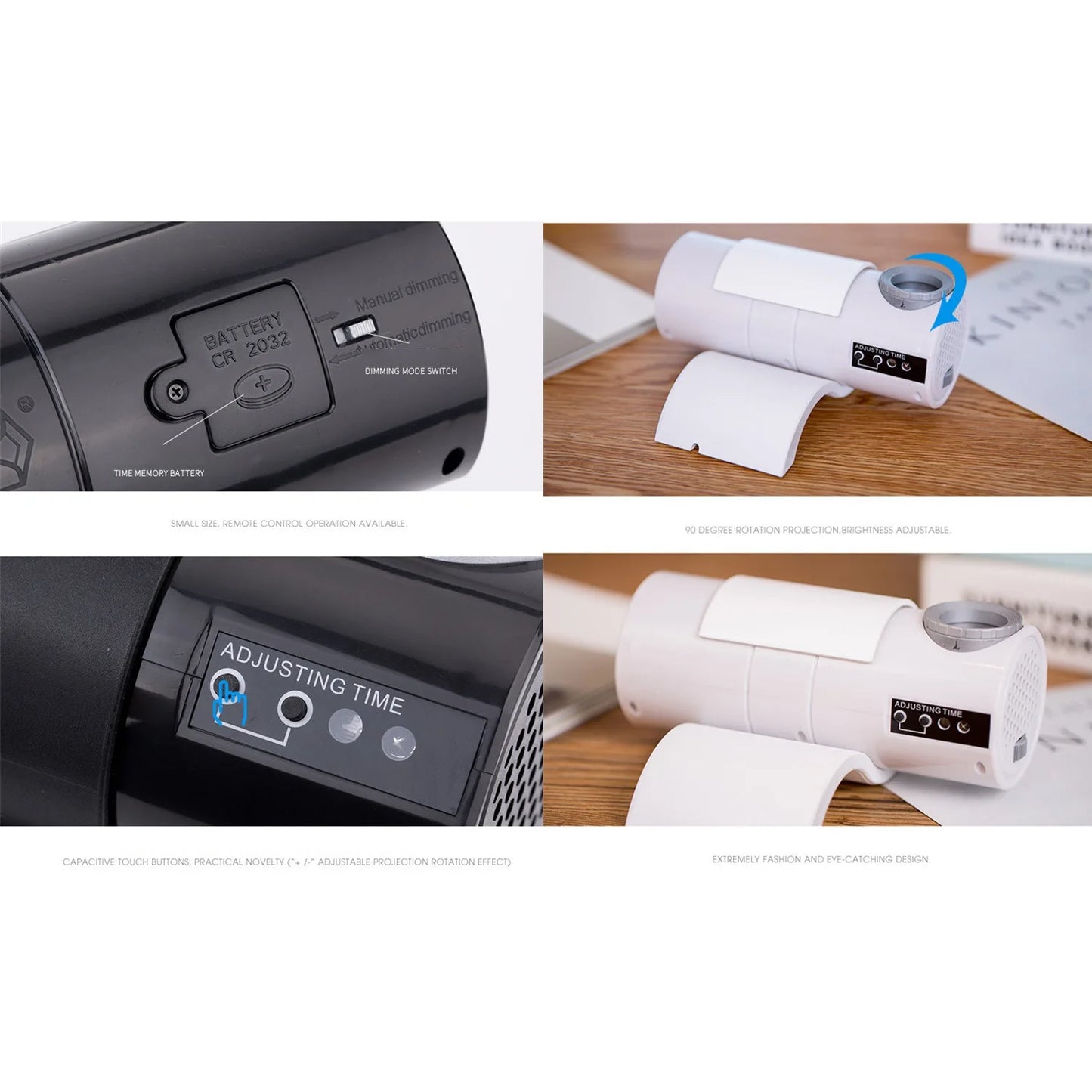 Reloj de escritorio con proyección LED digital ABZS, silencioso, con control remoto, proyector de mesa, esfera de pared, para sala de estar y tienda.