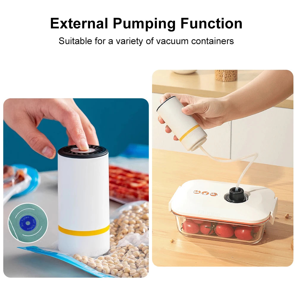 Mini bomba de aire eléctrica recargable para bolsa sellada al vacío para conservar alimentos frescos