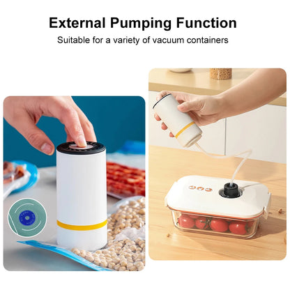 Mini bomba de aire eléctrica recargable para bolsa sellada al vacío para conservar alimentos frescos