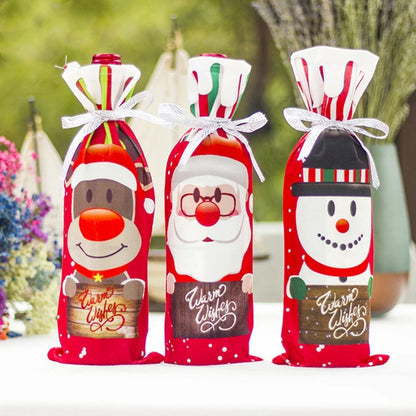 Christmas Wine Bottle Cover Merry Christmas Decoration For Home