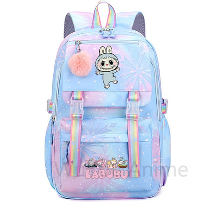 Mochila estampada fofa de anime para adolescentes estudantes crianças meninas meninos mochila escolar