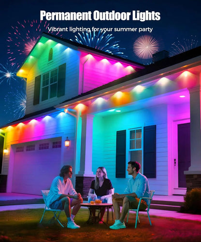 60M Smart RGB Eave Lights App & Remote IP67 Permanent Outdoor LED