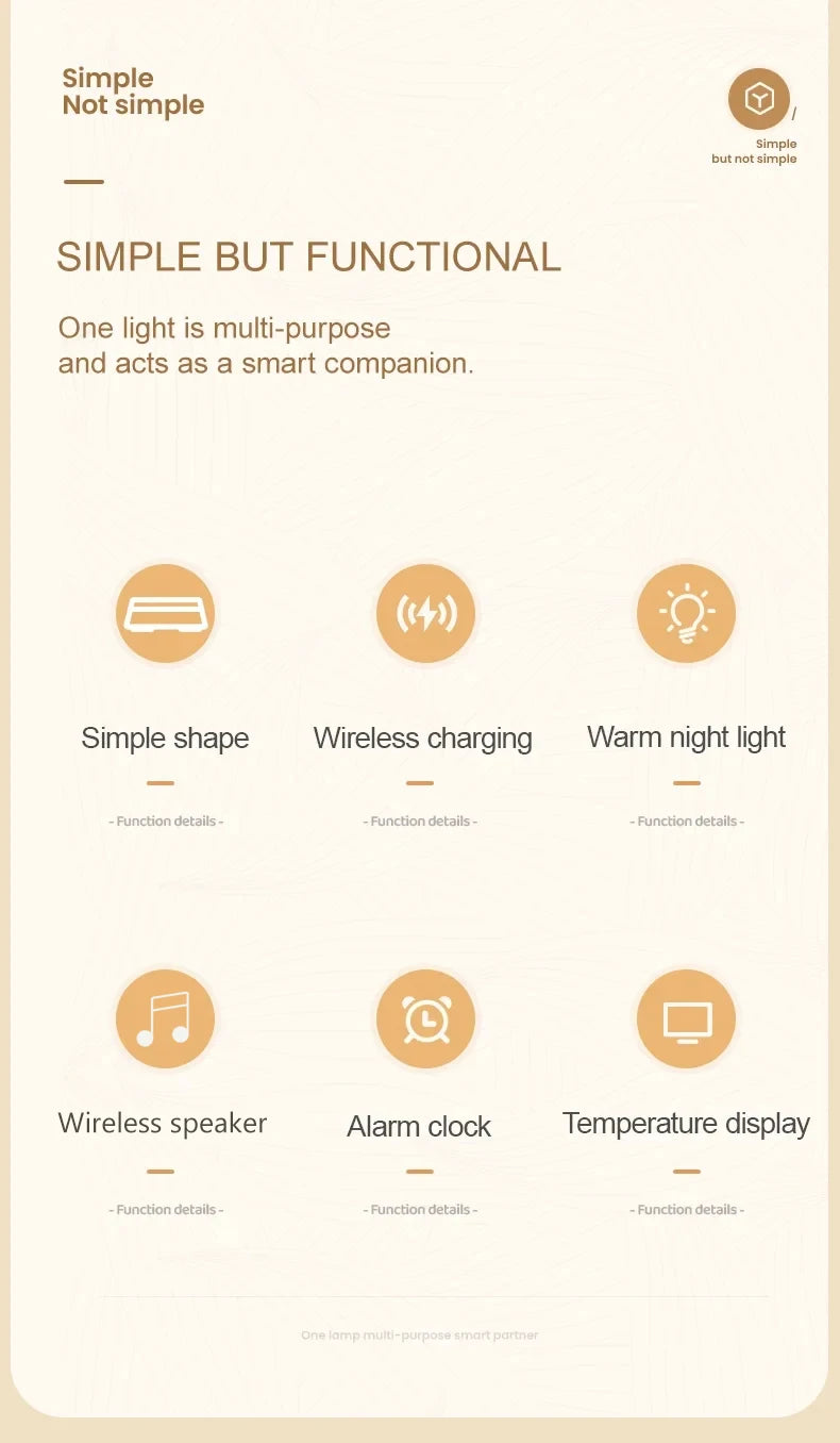 6-in-1 Smart Alarm Clock - 15W Wireless Charger, Bluetooth Speaker....