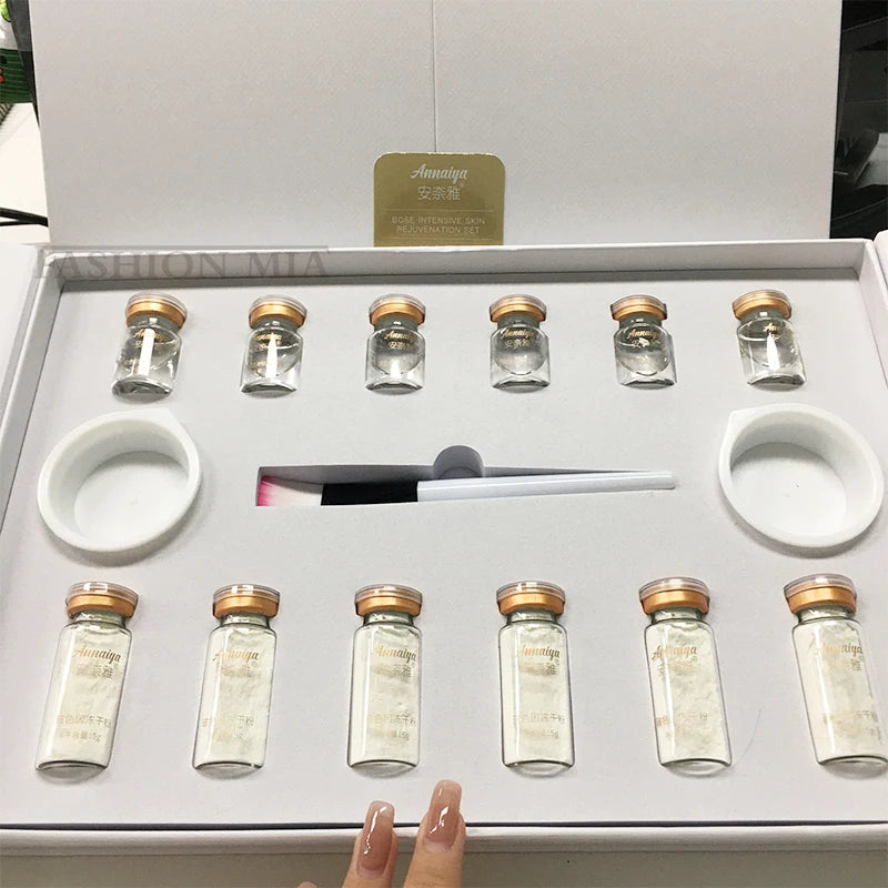 Kit de mascarilla facial coreana con esencia de péptidos de colágeno y ácido hialurónico hidratante.