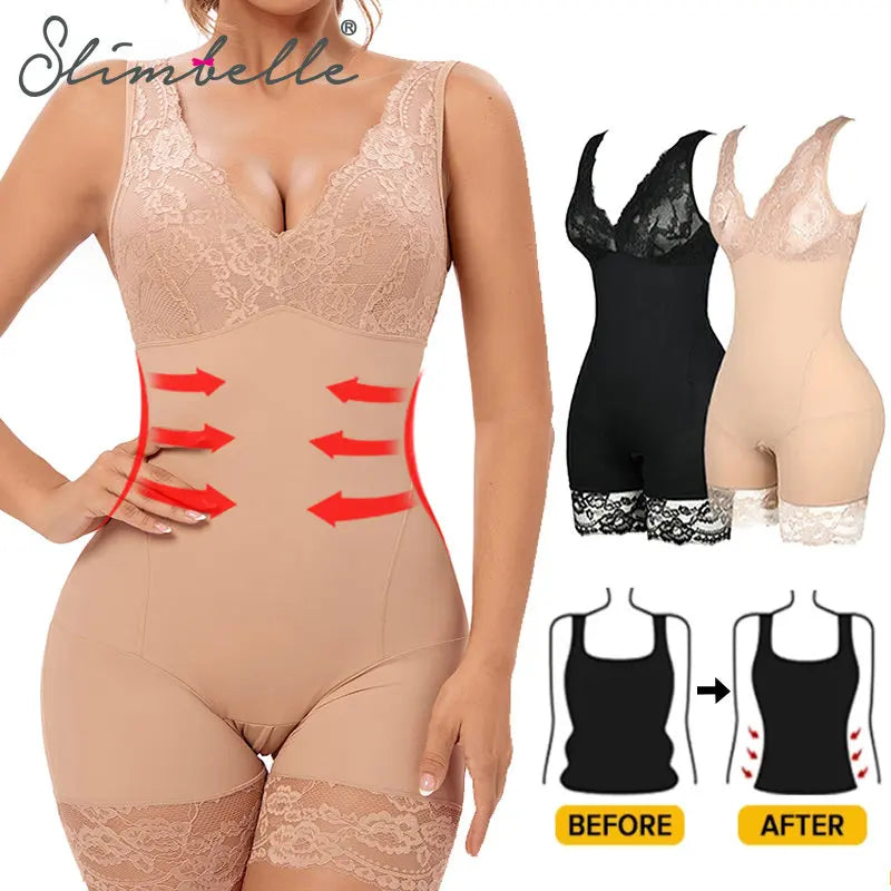 Shapewear Women Full Body Shaper Slimming Bodysuits Lace Corset Waist Trainer Shaping