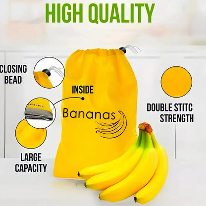1/2/3/5Pcs Durable Yellow Banana Storage Bags Insulated Fruit Vegetable Fresh-keep