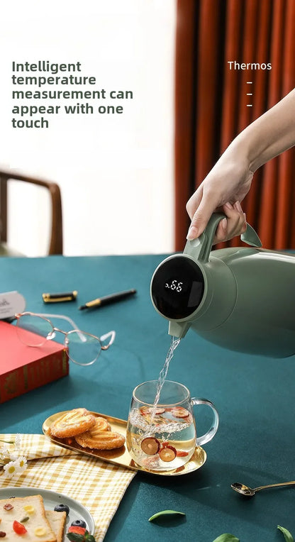 Hervidor térmico de cocina con pantalla digital para café, termo de vidrio de 1/1,3/2 l