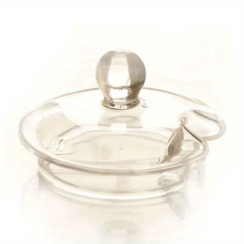 Pote de açúcar transparente de 300ml com tampa e colher doseadora.