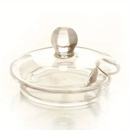 Pote de açúcar transparente de 300ml com tampa e colher doseadora.