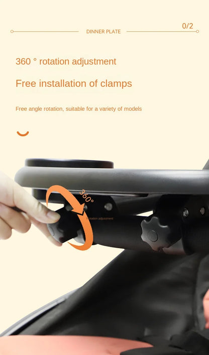 3 In 1 Baby Stroller Dinner Table Tray Phone Stand Plate Accessories Supplies