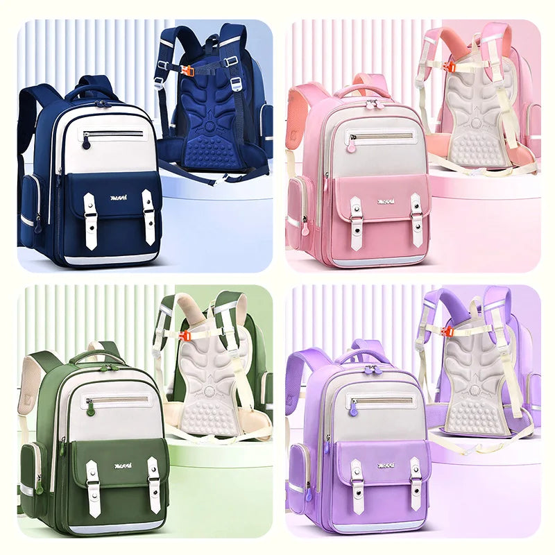 Kids Ergonomic School Bag Large Capacity Backpack for Primary School
