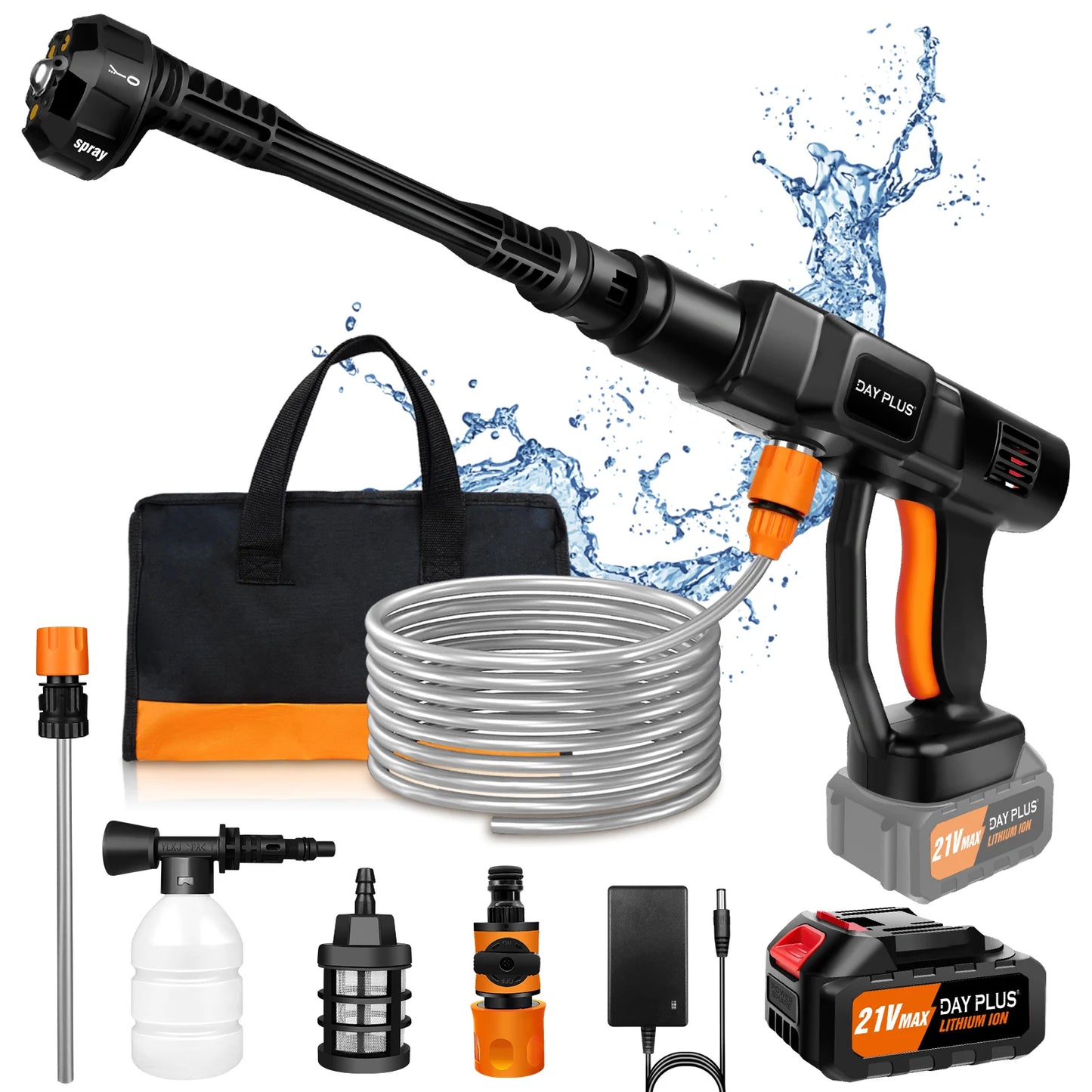 DayPlus Cordless Pressure Washer,6-in-1 Portable Pressure Washer