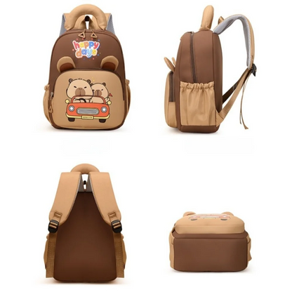Kawaii Cartoon Capybara Backpack Nylon Lightweight Capybara School Bag Large