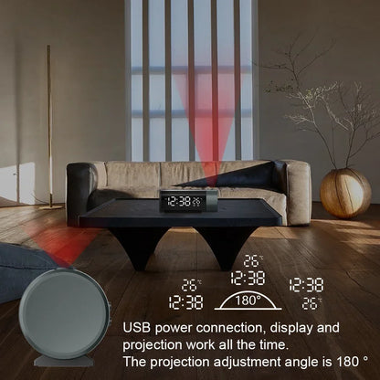 Clock Electronic Alarm Clock with Projection FM Radio