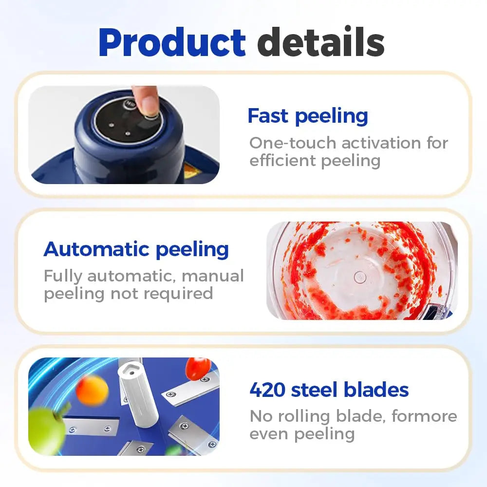 Pelador de Fruta Eléctrico Automático, Máquina Peladora Inteligente, Inalámbrico Portátil
