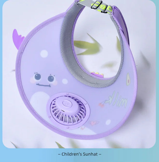 Children's Summer Sun Hat with Fan Sun Protection