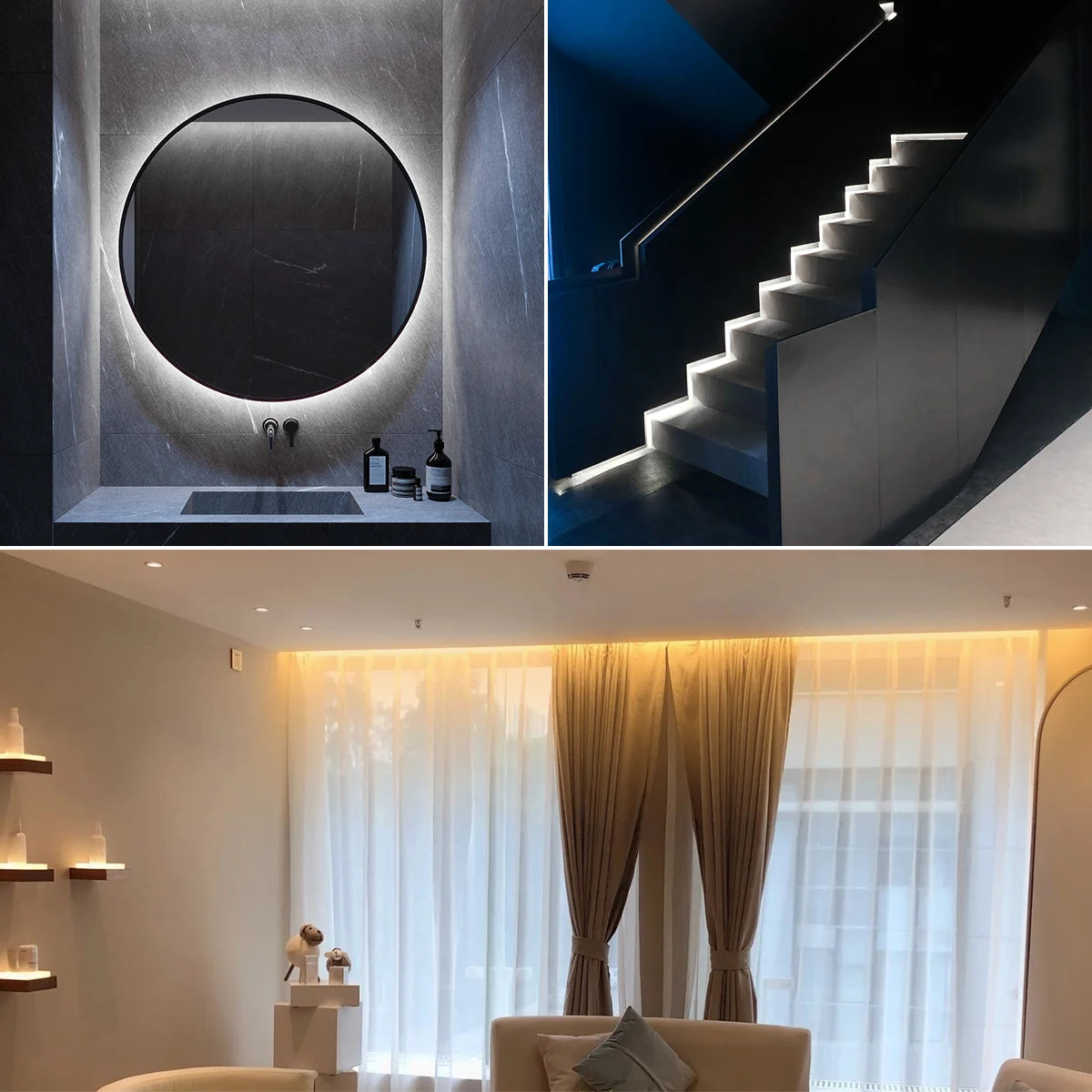 Black Silicone Tube Neon Light LED Strip with RF Remote Control/Sweep Motion/Touch Sensor