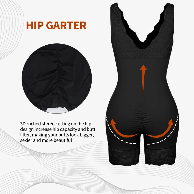 Shapewear Women Full Body Shaper Slimming Bodysuits Lace Corset Waist Trainer Shaping