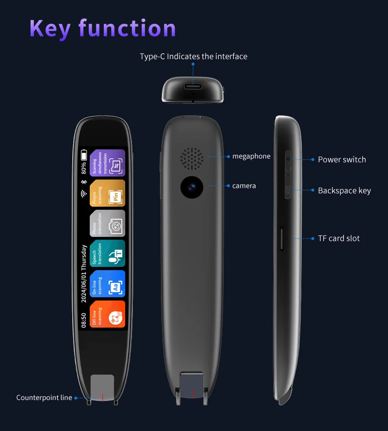 Translation Pen for Dyslexia Scanner Reading Pen 142 Text to Speech Smart Recording