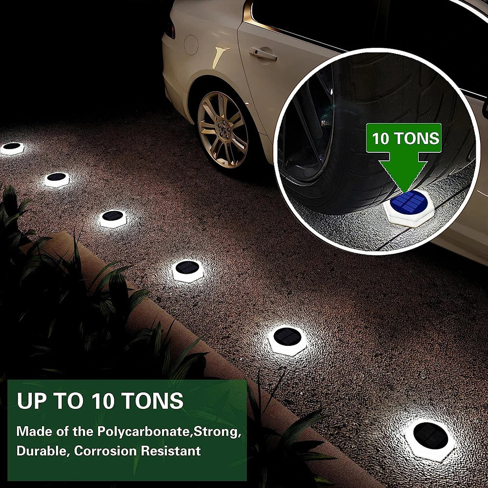 Solar Powered LED Outdoor Deck Lights IP68 Waterproof Automatic On/Off