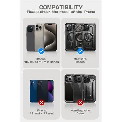 Soporte magnético tipo trípode SUPCASE con tarjetero para iPhone 16/15/14/13/12