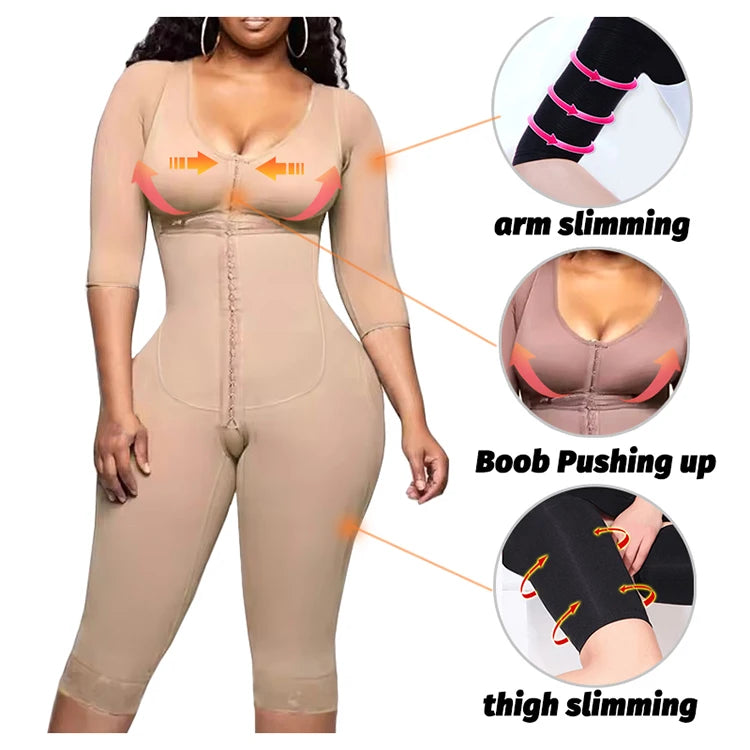 Full Body Colombian Girdles Shaper High Compression Bodysuits Postoperative