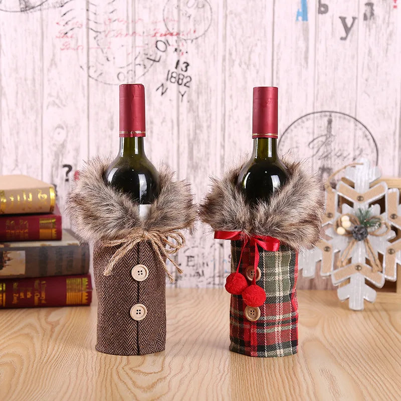 Christmas Wine Bottle Cover Merry Christmas Decoration For Home