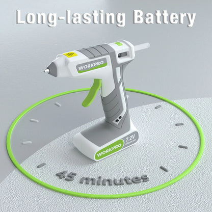 WORKPRO Glue Gun 7.2V Lithium Battery Hot Silicone Gun Hot