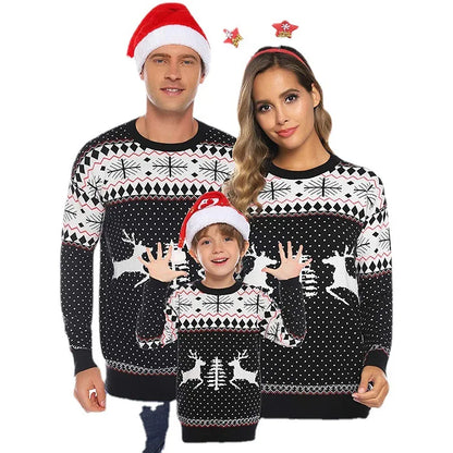 2025 New Christmas Matching Sweaters for Women Men Couples Knitwear Jacquard