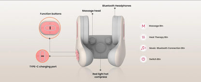 Neck Massager and Heat, U-Shape Memory Foam Airplane Pillows