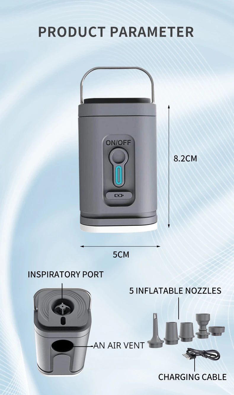 Portable Wireless Air Pump for Outdoor Cushions, Beds, and Yoga Balls.**
