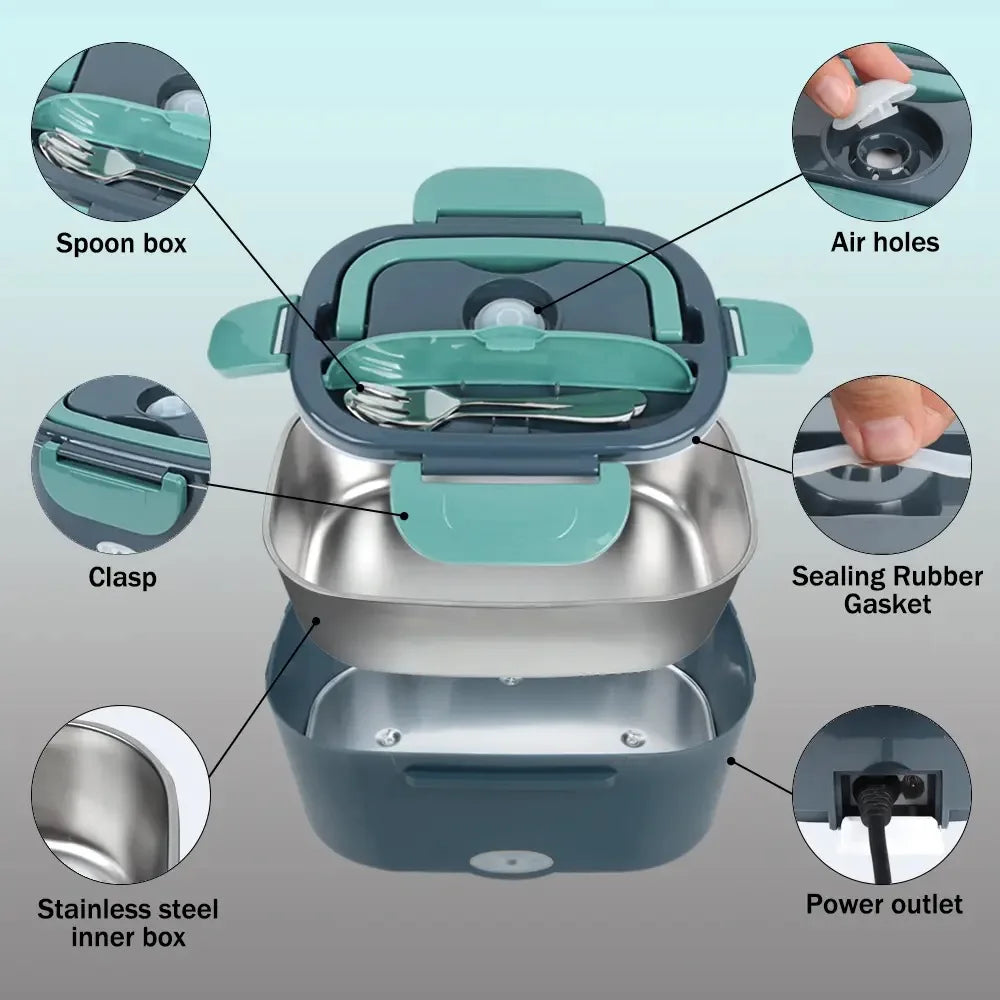 Fiambrera Eléctrica Calentador de Comida Portátil para Coche u Hogar