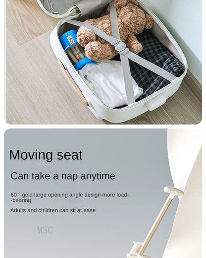 Lazy Walking Suitcase Can Sit Ride Children's Luggage  Baby Travel